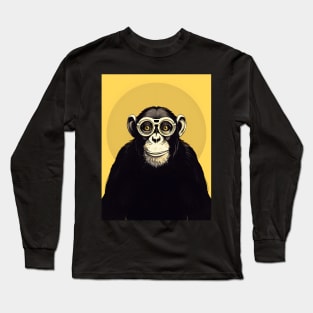 Monkey See, Monkey Do on a Dark Background Long Sleeve T-Shirt